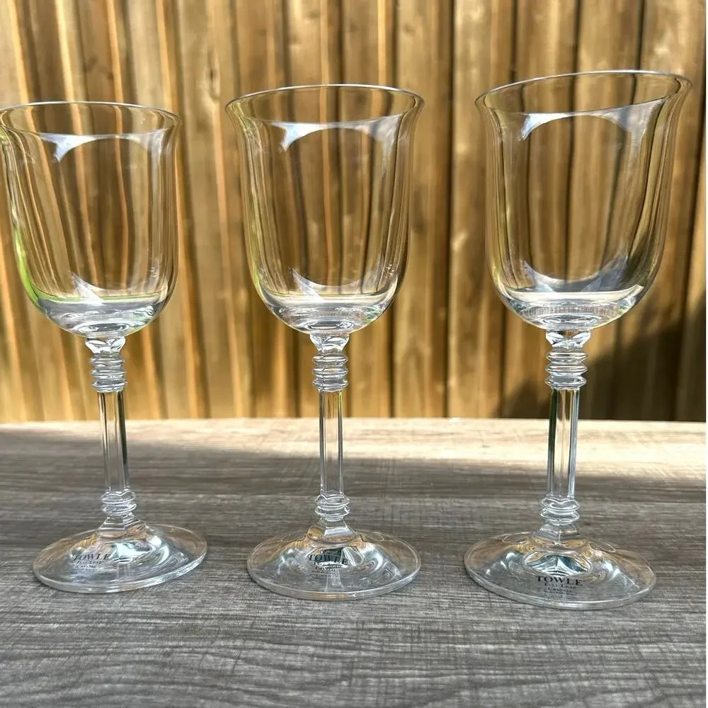 Towle TOC71NO Elegant Austrian Crystal Water Goblet -Excellent-Set of 3